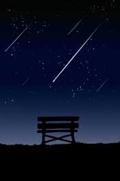 meteors in the night sky