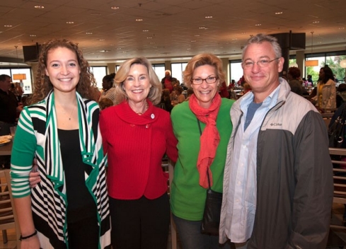 President Penelope Kyle with the Schauss family at brunch at Dalton dinning hall during Family Weekend on October 12, 2014