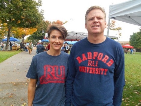 Janet and Steven Jackson, parents of RU volleyball player Kelby Jackson, take in the festivities at the 29th annual Appalachian Folks Arts Festival during Homecoming 2014