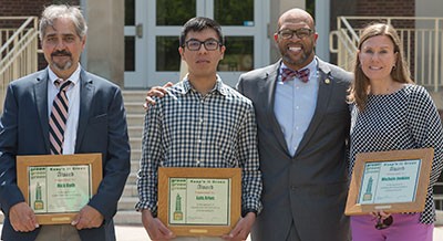 Radford University honored three individuals for their commitment to campus sustainability April 21 with the Keep’n It Green award.