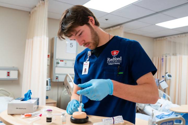 nursing student working