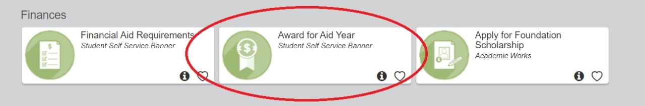 Award for aid year icon