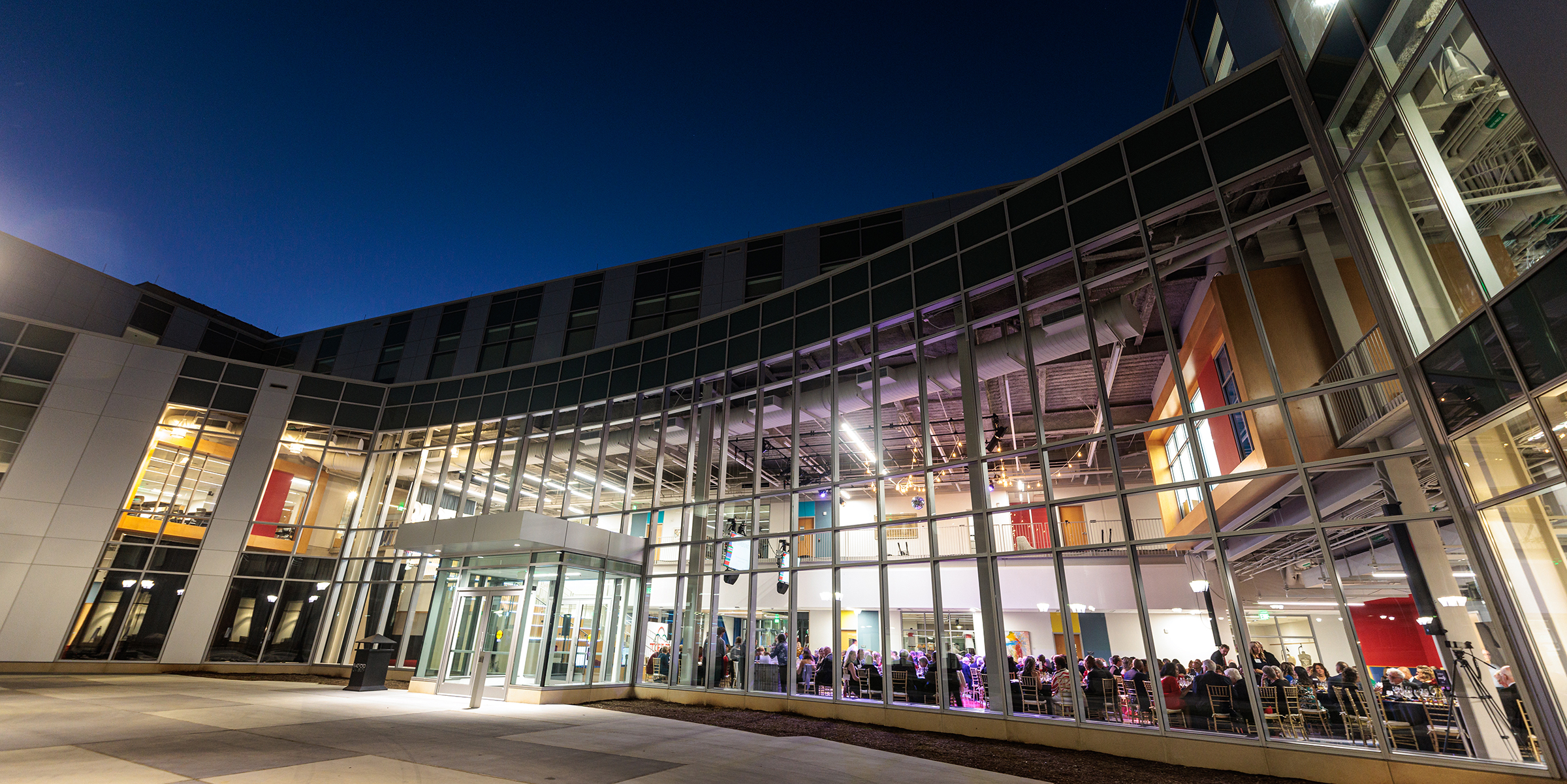 Artis Center with Campaign celebration guests visible inside