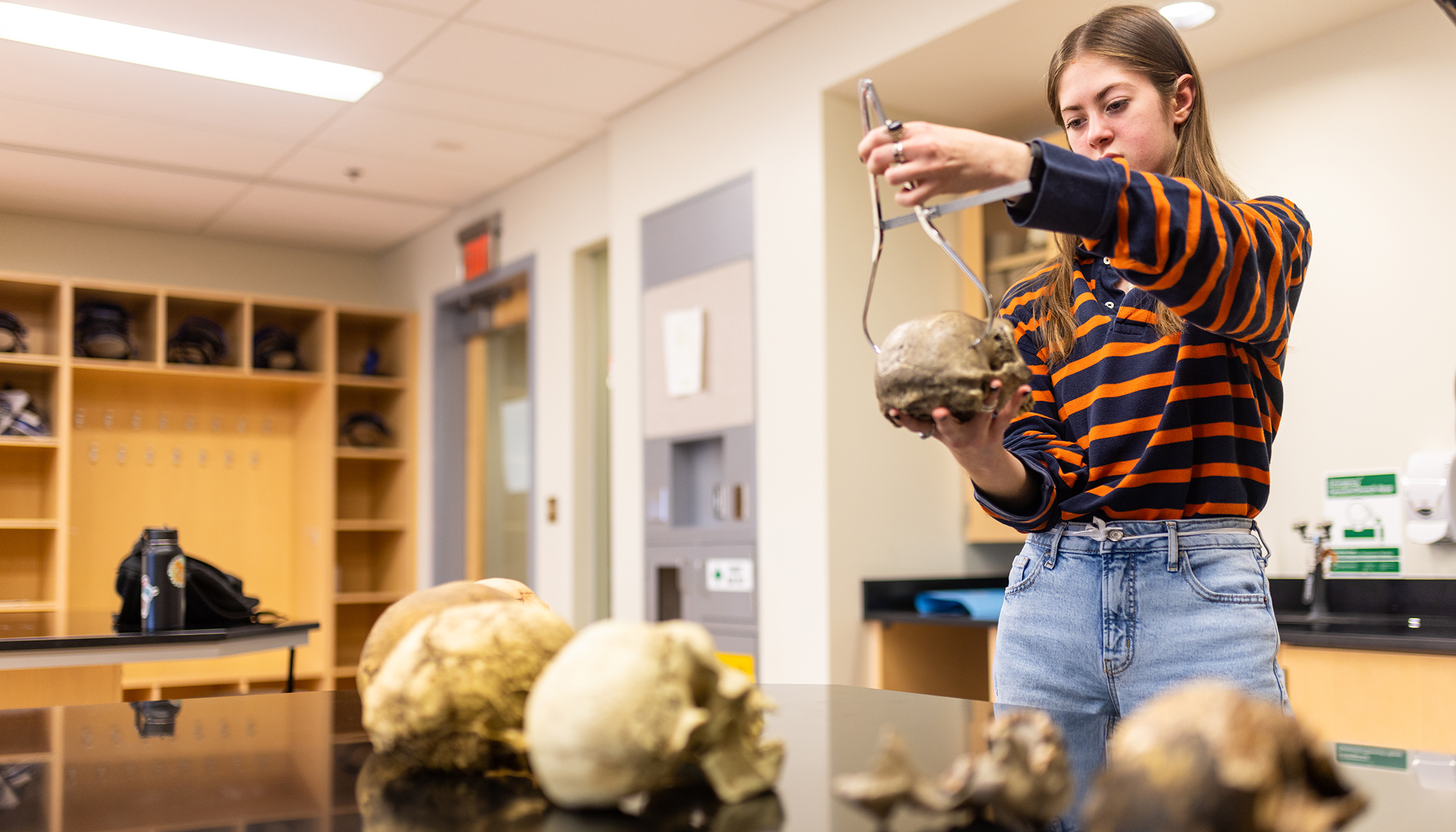 student in lab