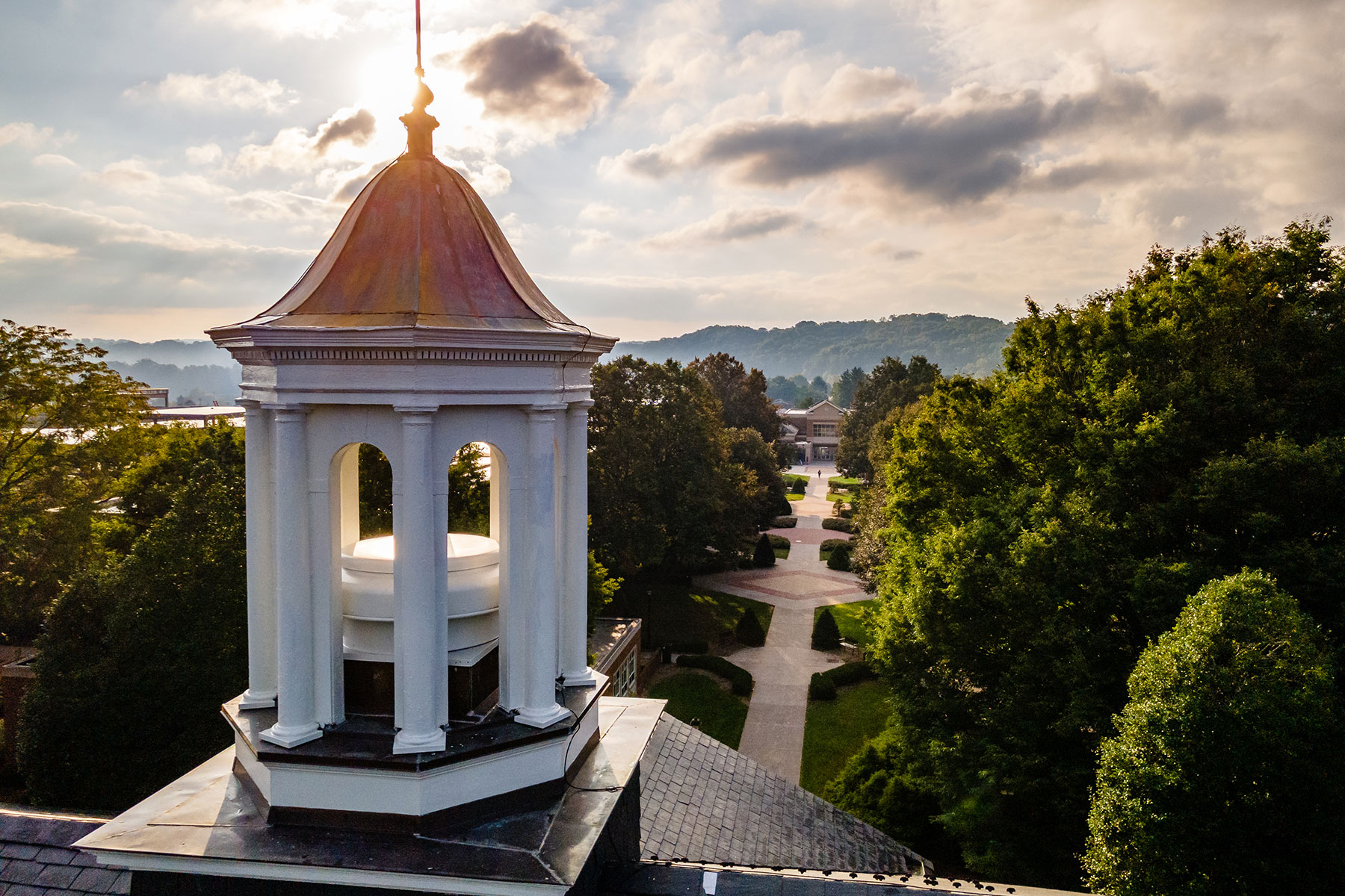 A view of the Radford University campus from Davis Hall