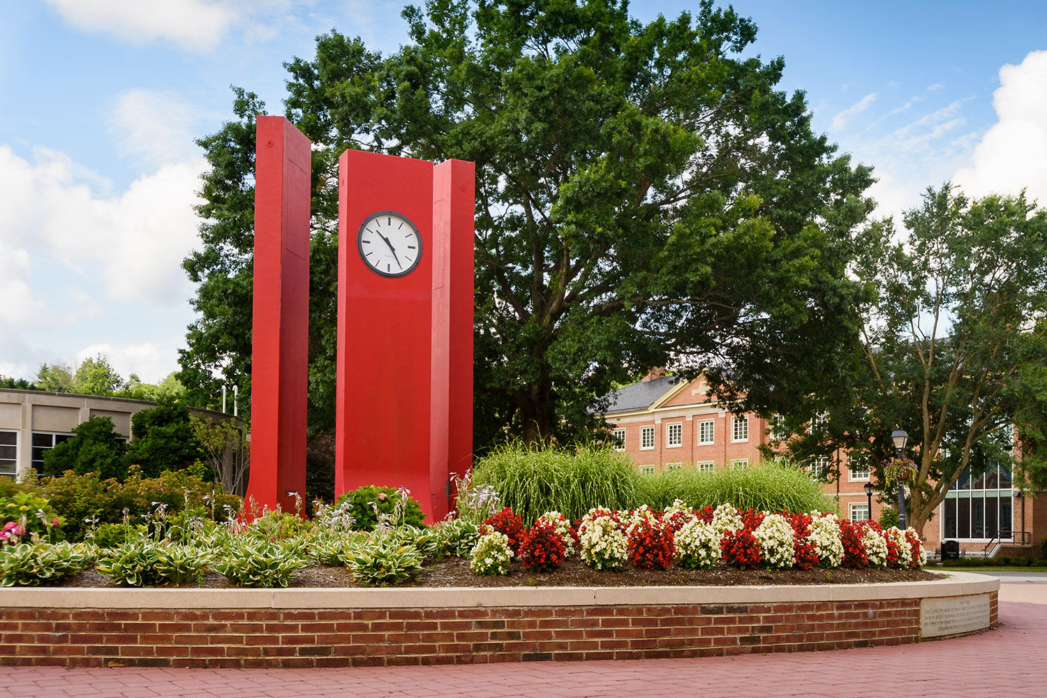 Photo of the Heth Clocks on campus to signal time.