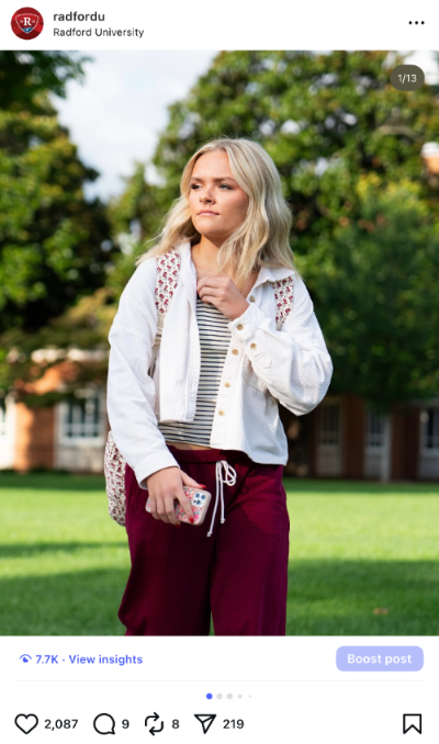 Screenshot example of instagram carousel post