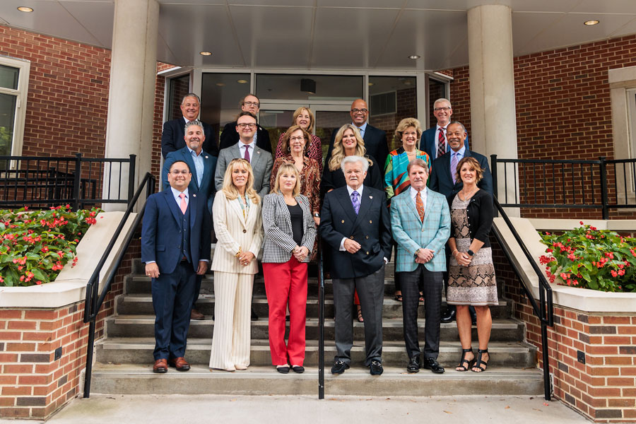 All bov members stand on the steps on Martin Hall.