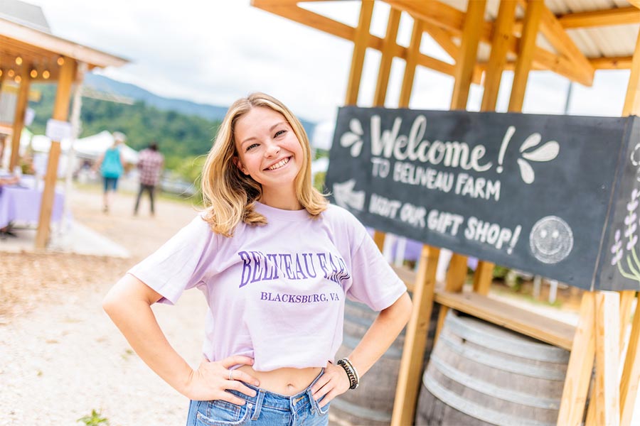 Student intern working at local winery.