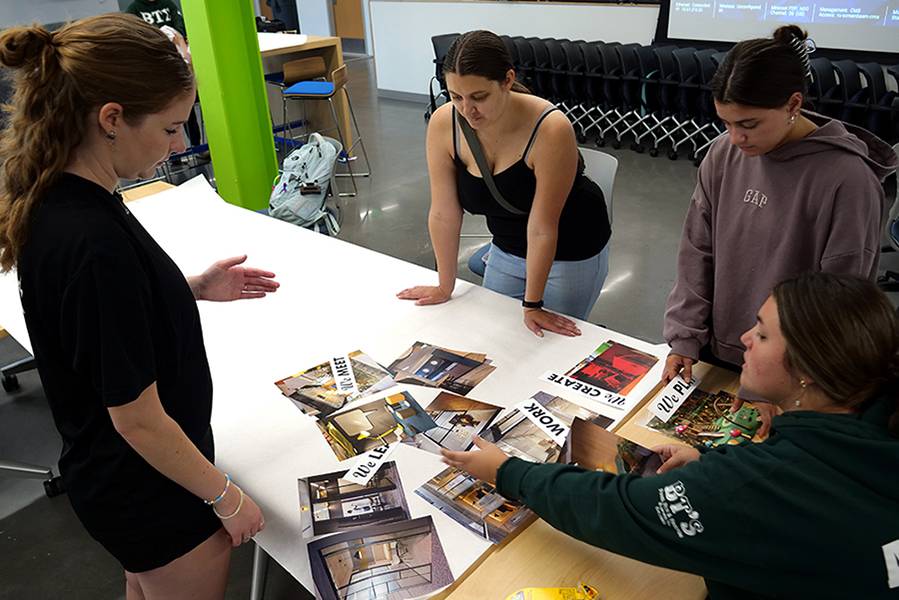 design students in studio