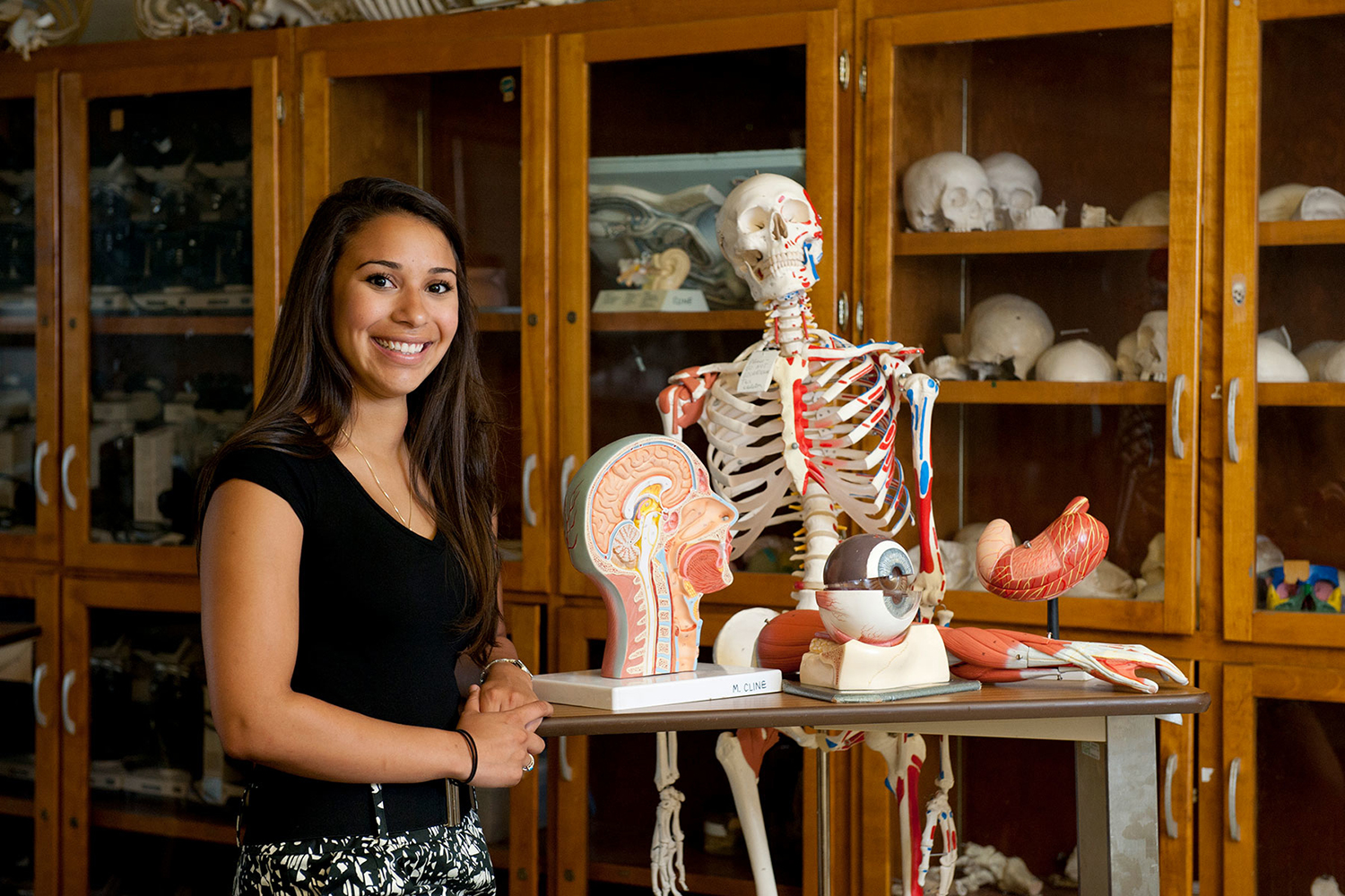 student in a biology lab