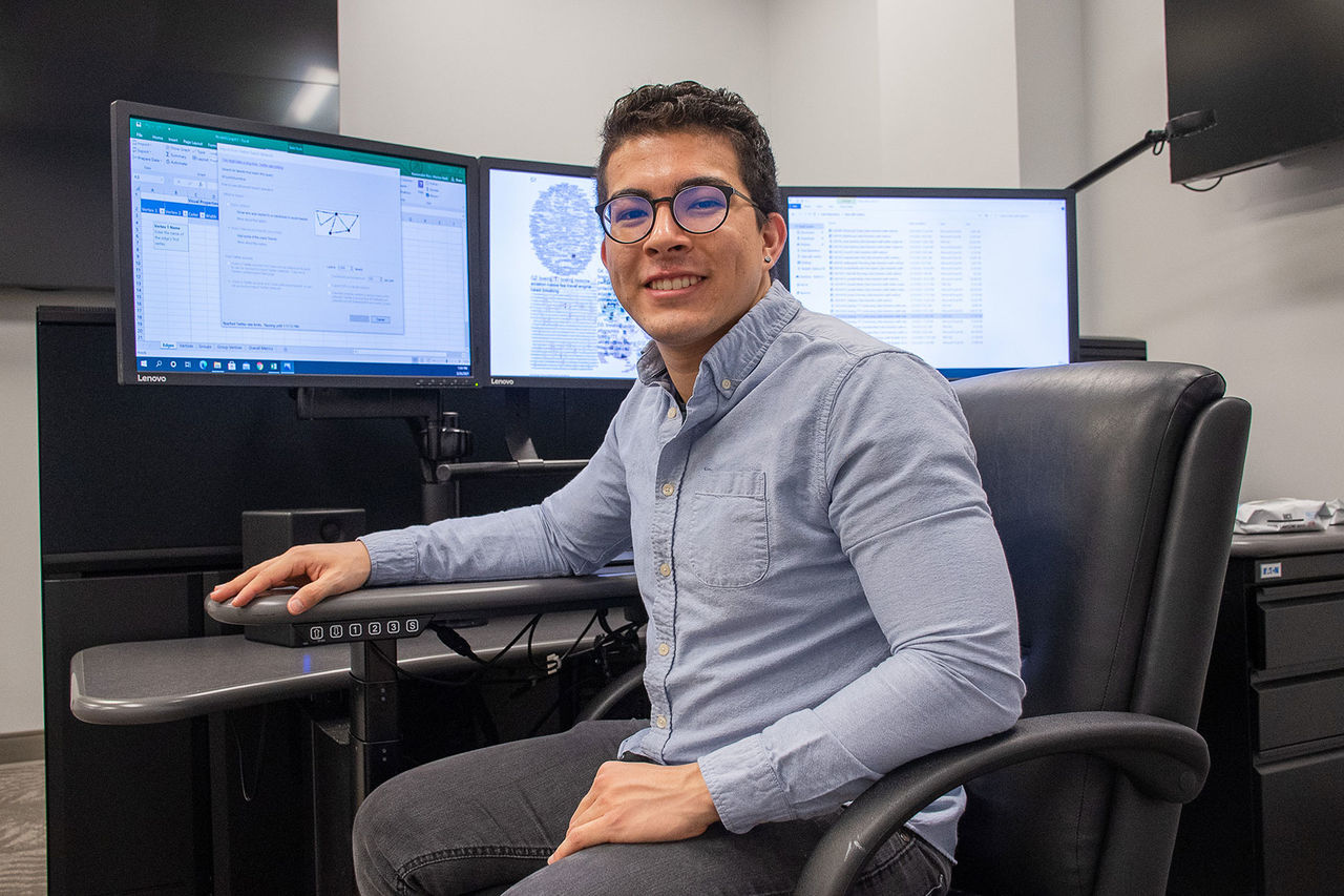 student in computer lab