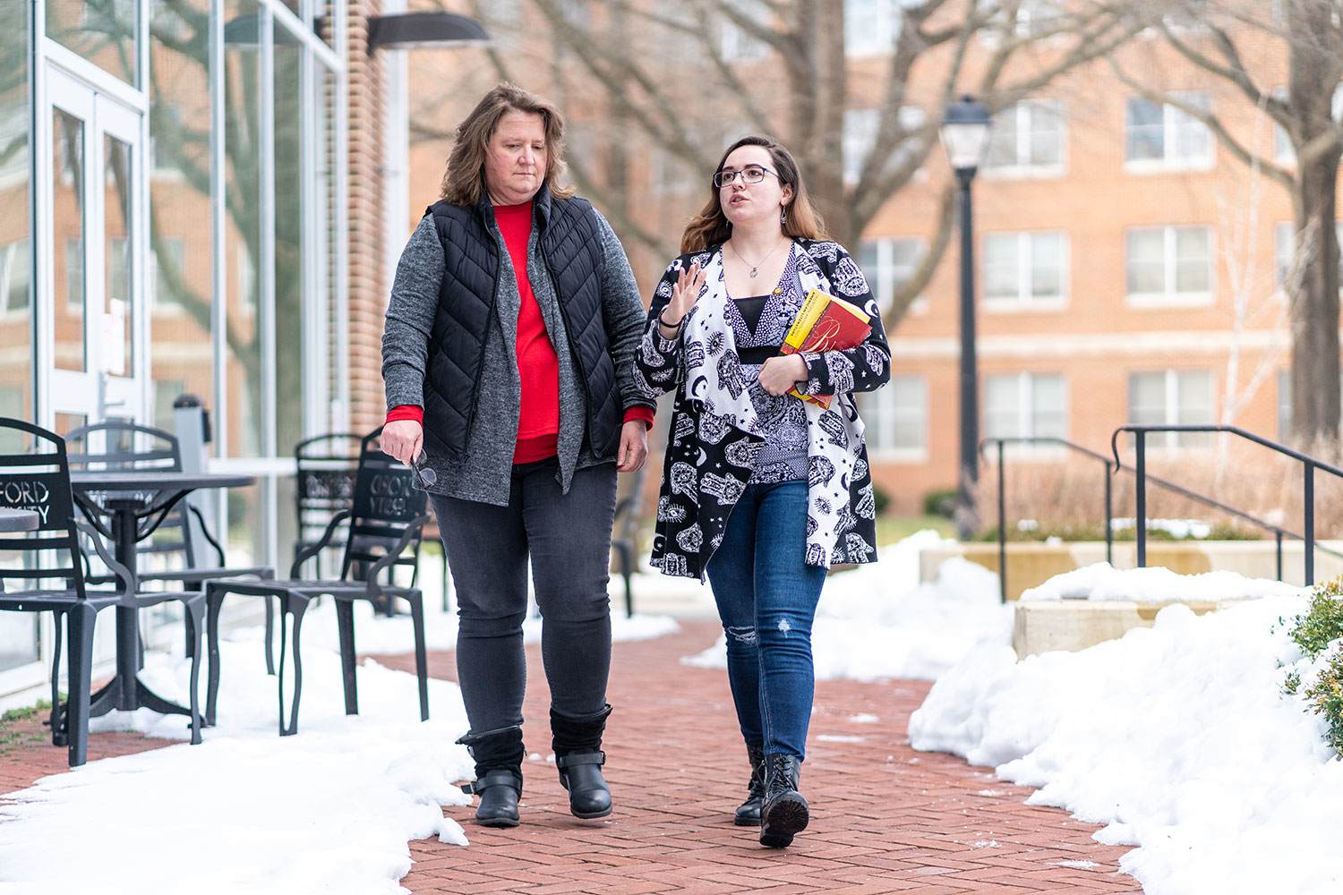 students walking