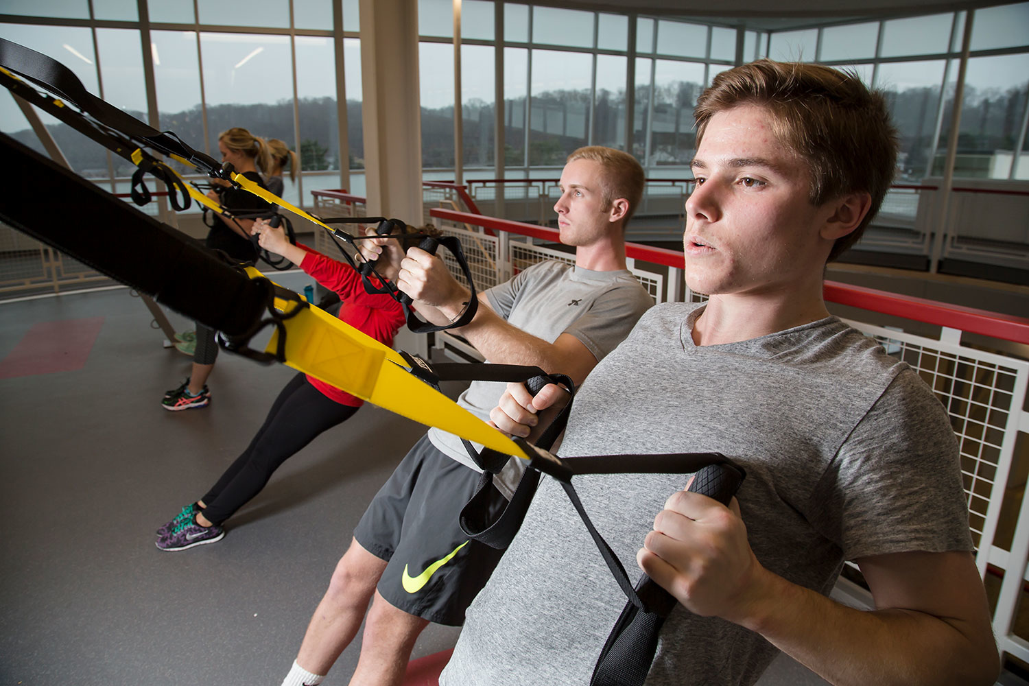 student in gym