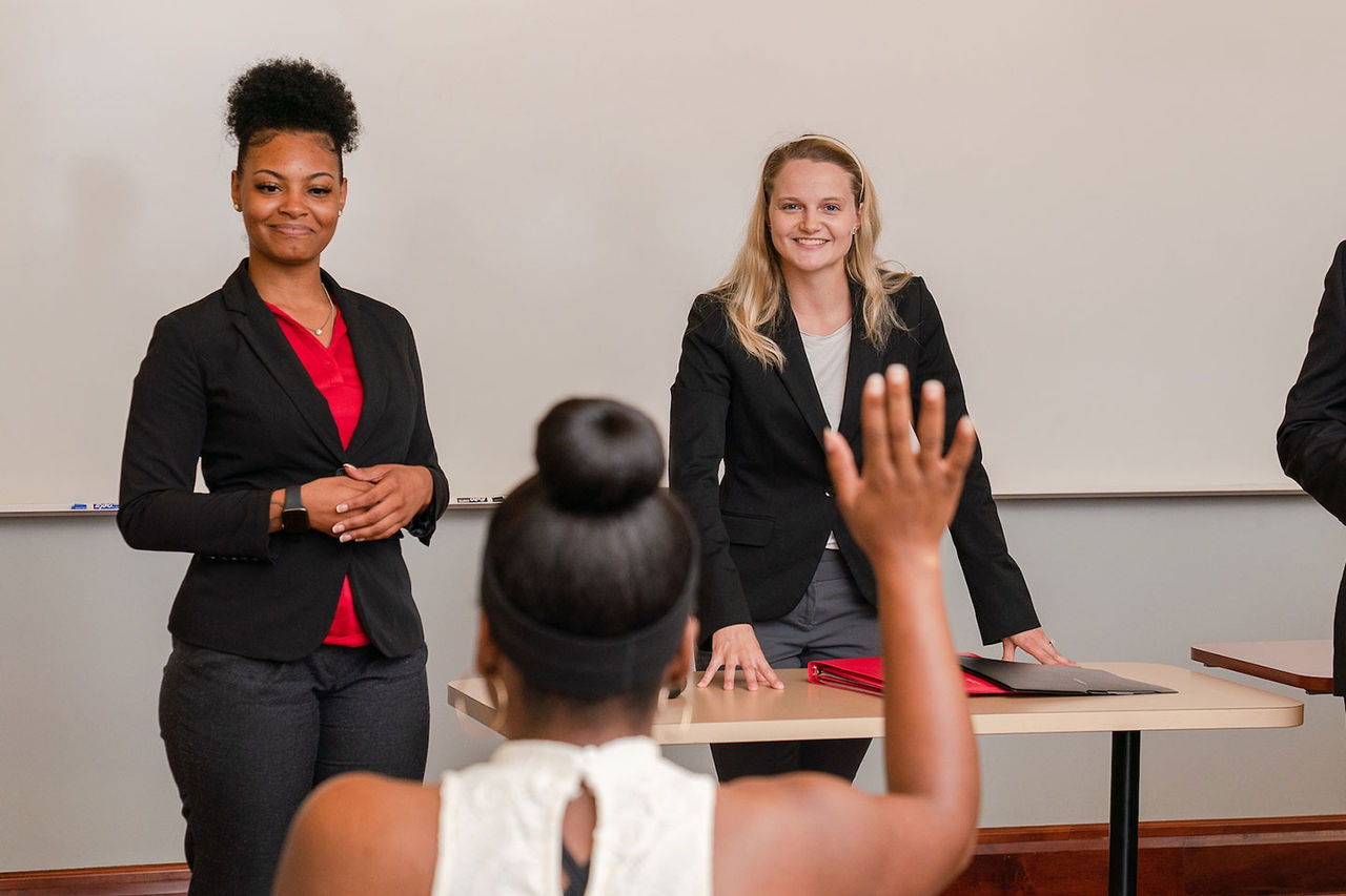 students giving a presentation