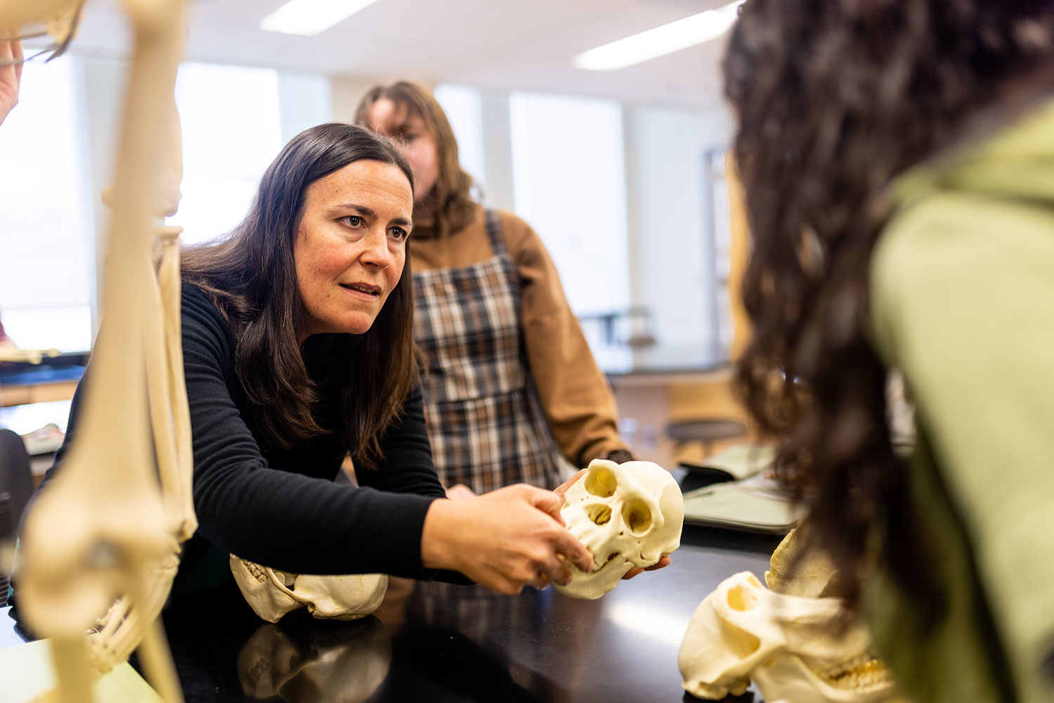 studens in an anthropology lab