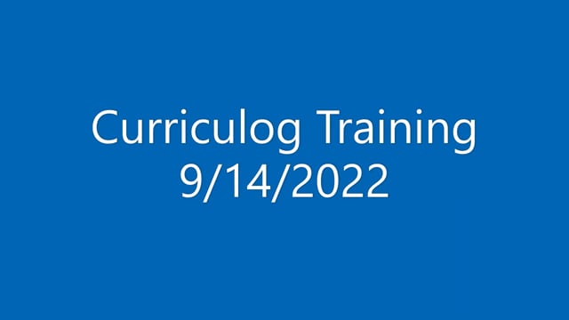 Curriculog training for faculty