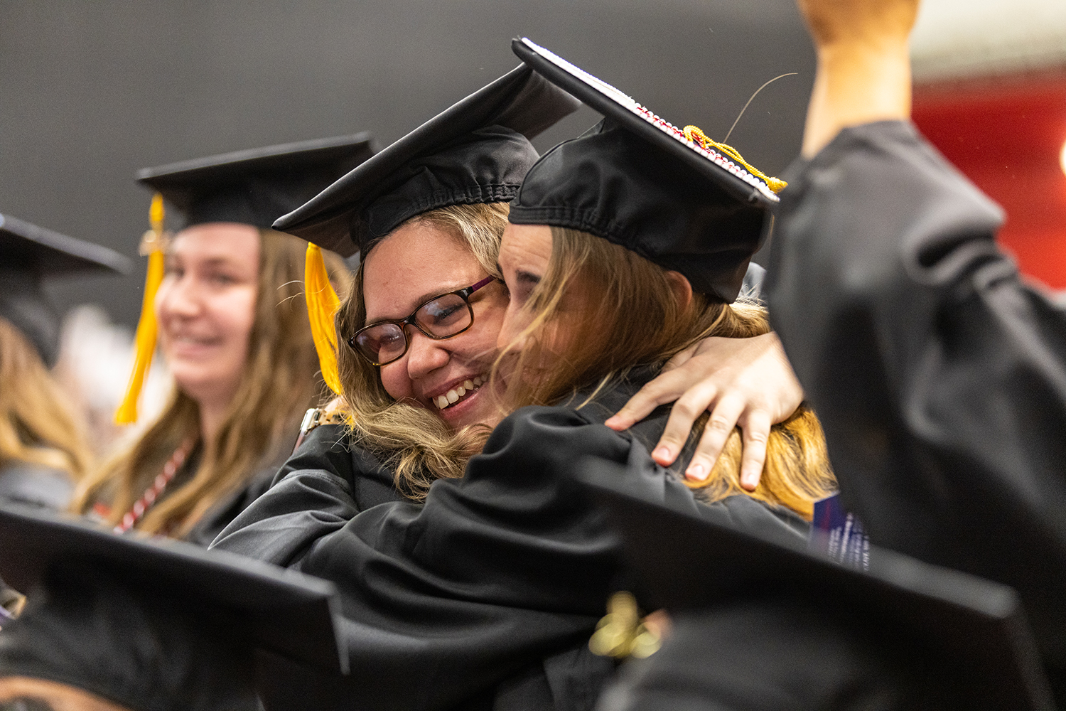 students celebrating their success during commencement